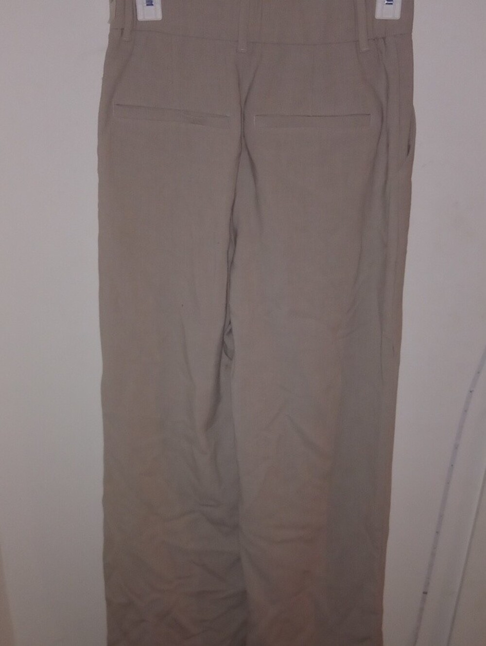 Abercrombie & Fitch Sloane Tailored Wide-Leg Trouser Pants in Light Taupe Size S - Picture 4 of 8